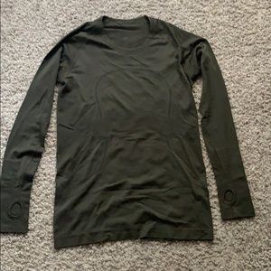 Lululemon Dark Olive long sleeve swiftly